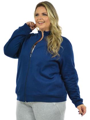 Imagem de Jaqueta moletom flanelado plus size feminino fenomenal