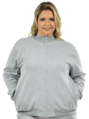 Imagem de Jaqueta moletom flanelado plus size feminino fenomenal