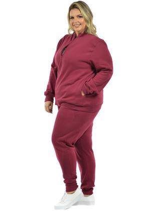 Imagem de Jaqueta moletom flanelado plus size feminino fenomenal