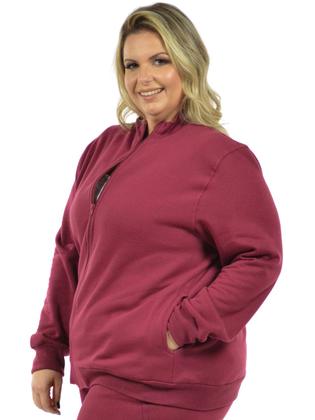 Imagem de Jaqueta moletom flanelado plus size feminino fenomenal