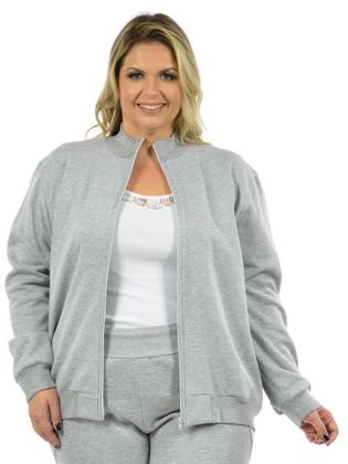 Imagem de Jaqueta moletom flanelado plus size feminino fenomenal