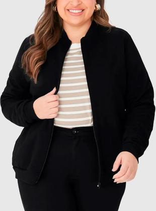 Imagem de Jaqueta Moletom Malwee 1000094141 Feminina Plus Size Flanelada T. G1/G3