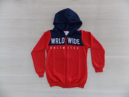 Imagem de Jaqueta Moletom Viston Com Capuz e Silk Vermelho com Marinho Cód: 174