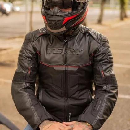 Imagem de Jaqueta Motociclista Texx Falcon V2 Impermeável Preto Verm