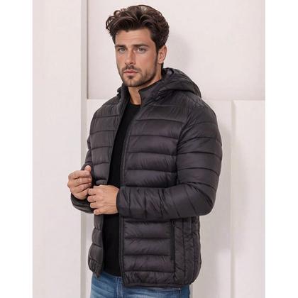 Imagem de Jaqueta Nylon impermeável Feminina Preta Casaco de Frio Puffer Bobojaco