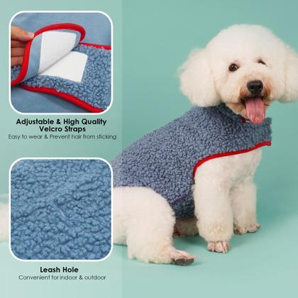 Imagem de Jaqueta para cães cyeollo Fleece Sherpa Reversible Warm Blue XL