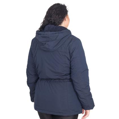 Imagem de Jaqueta Parka Feminina Nylon Plus Size Peluciada Capuz