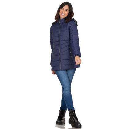 Imagem de Jaqueta Parka Feminina Peluciada Puffer Capuz Removível