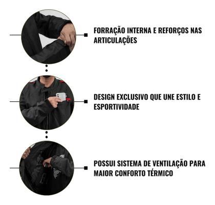 Imagem de Jaqueta Preto/Vermelho Gp Tech Vent C/ Proteções