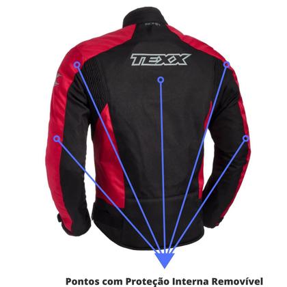 Imagem de Jaqueta Proteção Motociclista Masculina Texx Ronin Preta e Vermelha