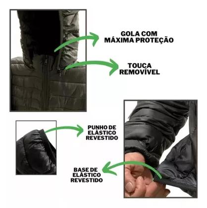 Imagem de Jaqueta Puffer Bobojaco Corta Vento Frio Casaco Capuz Nylon