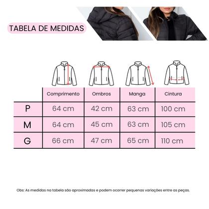 Imagem de Jaqueta Puffer Bobojaco Feminina Casaco Corta Vento Acolchoada Impermeável Bolsos Capuz Removível
