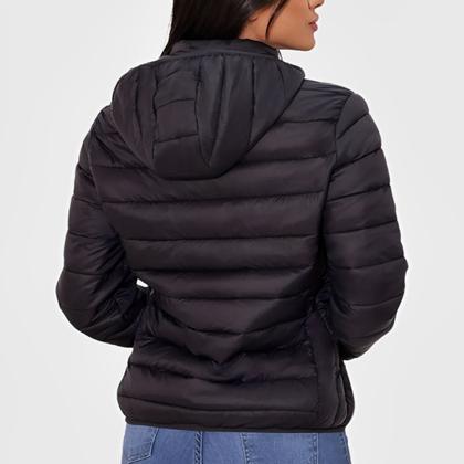 Imagem de Jaqueta Puffer Bobojaco Feminina Casaco Corta Vento Acolchoada Impermeável Bolsos Capuz Removível