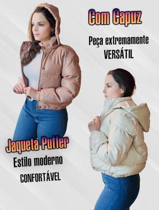 Imagem de Jaqueta Puffer Feminina Couro Forrada Bobojaco Blusa de Frio