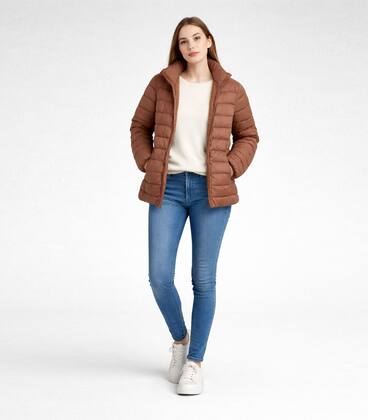 Imagem de Jaqueta Puffer Feminina Peluciada Sea Surf Marrom
