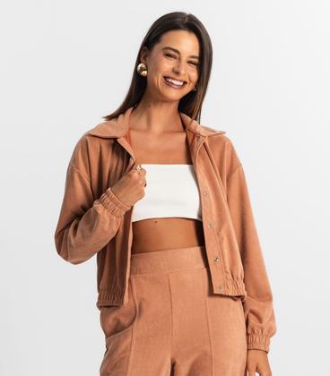 Imagem de Jaqueta Suede Feminina Rovitex Marrom