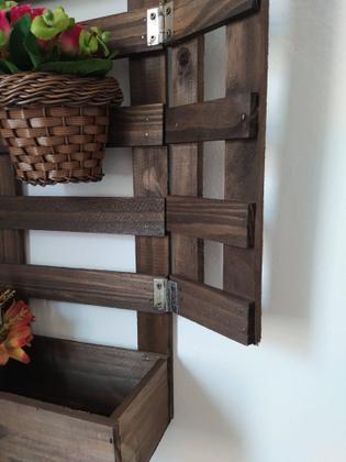 Imagem de Jardim vertical painel floreira parede suporte madeira plantas varias cores 60 x 74 cm