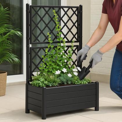 Imagem de Jardinera Casafoyer con Enrejado 90L PP Antracita