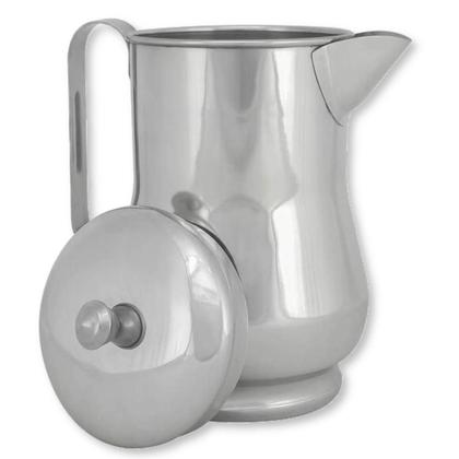 Imagem de Jarra Aço Inox Cromado Suco Água Com Aparador De Gelo 1,5 Litros