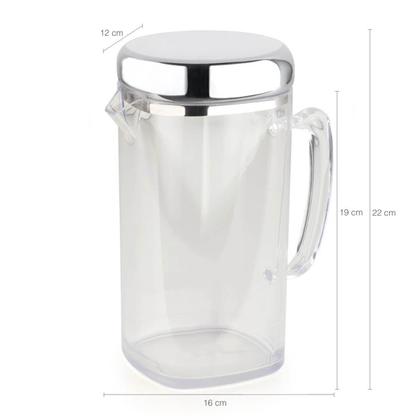Imagem de Jarra Acrílica Com Tampa Inox 1,5l Vision Quadrada top Forma