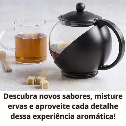 Imagem de Jarra Chaleira de Vidro com Infusor em Inox para Chá 1250ml