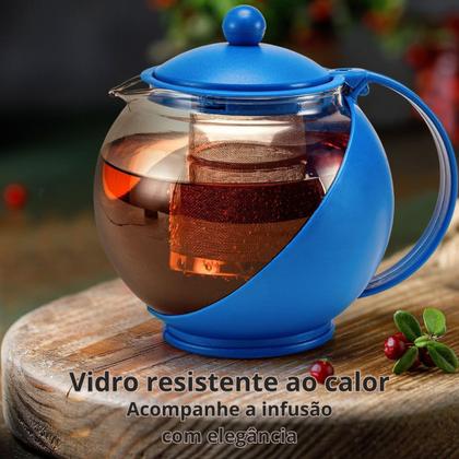 Imagem de Jarra Chaleira de Vidro com Infusor em Inox para Chá 1250ml