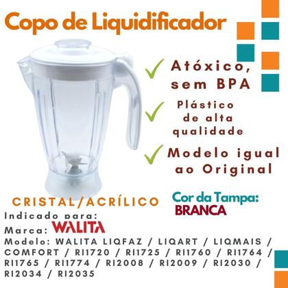 Imagem de Jarra Copo de Liquidificador P/ Walita RI2034 RI2035 RI2030
