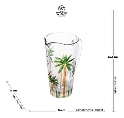 Imagem de Jarra Cristal de Chumbo Palm Tree Handpaint 1,2 Litros Wolff