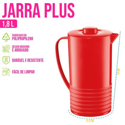 Imagem de Jarra de Suco 1,8 Litros com Tampa Plástico Resistente Água
