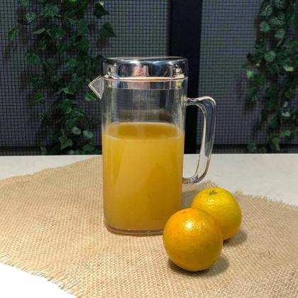 Imagem de Jarra De Suco 2 Litros Com Tampa Inox Água Saborizada Servir Mesa Refresco Bebidas Drinks Grande Acrílico