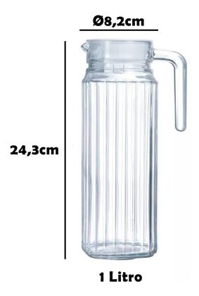 Imagem de Jarra De Suco Agua Vidro Grosso Com Tampa 1 Litro