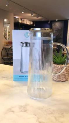 Imagem de Jarra De Vidro Acqua Com Tampa Inox 1,4l Suco, Água E Refrescos Lehavi