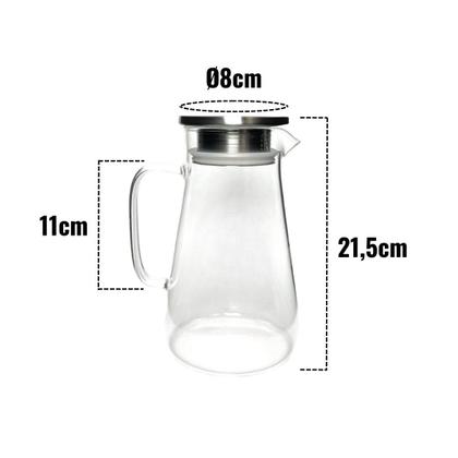 Imagem de Jarra De Vidro Borossilicato Mercury Com Tampa Inox 1,5L