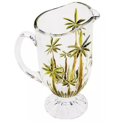 Imagem de Jarra de Vidro Cristal Palmeiras Palm Tree Handpaint Wolff 1,5l