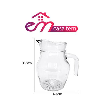 Imagem de Jarra de Vidro Lisa com Alça Em Casa Tem 500ml