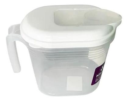 Imagem de Jarra Em Plástico Transparente E Tampa Branca 1,4l Nitron