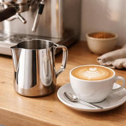 Imagem de Jarra Inox 350ml para Espumar Leite com Bico de Precisão para Café e Latte Art