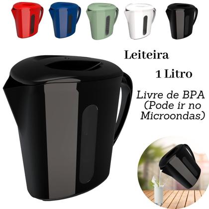Imagem de Jarra Leiteira 1 Litro de Microondas Unitermi Fervedor de Leite 1L Micro ondas Água Suco