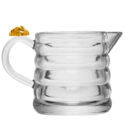 Imagem de Jarra Leiteira Abelha Little Transparente 590ml Cristal Luxo Vidro Suco Leite Mesa Posta Cozinha Cantinho do Café