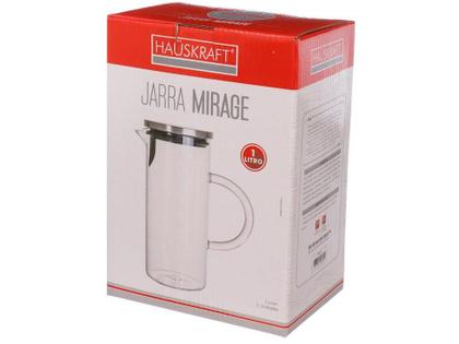 Imagem de Jarra Mirage 1L de Vidro Borossilicato  Tampa Inox e Resistência ao Calor
