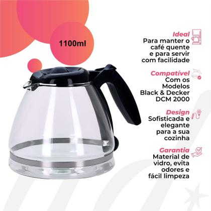 Imagem de Jarra para cafeteira eletrica black decker dcm 2000 ref.546p