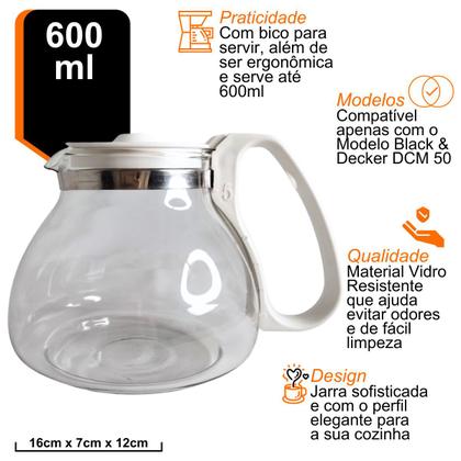 Imagem de Jarra para cafeteira eletrica modelo black decker dcm 50