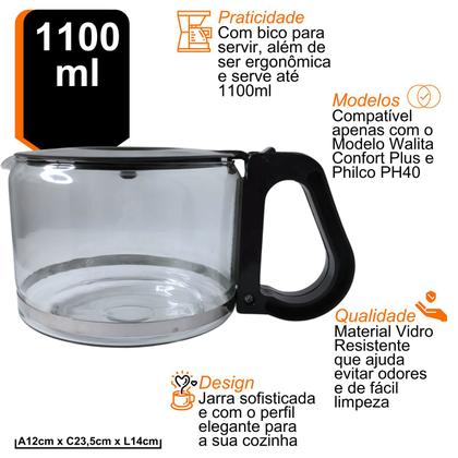 Imagem de Jarra para cafeteira eletrica walita confort plus ref. 548p