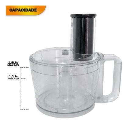 Imagem de Jarra para Multiprocessador Compatível Philips Walita Power Chop Preto RI7630 RI7631 RI7632 RI7636