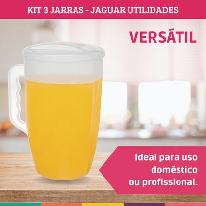 Imagem de Jarra Plástica 3,7L Mix Color Jaguar com Tampa 3 Unidades