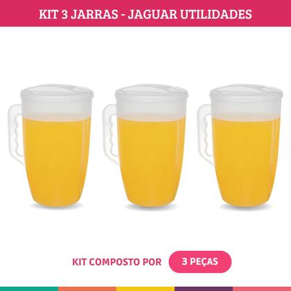 Imagem de Jarra Plástica 3,7L Mix Color Jaguar com Tampa 3 Unidades