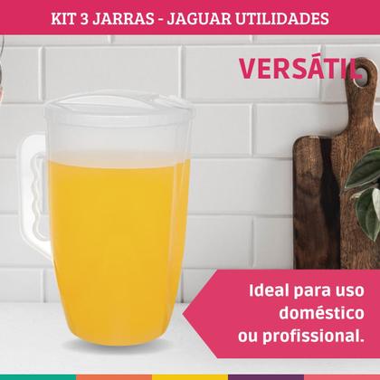 Imagem de Jarra Plástica 3,7L Mix Color Jaguar com Tampa 3 Unidades