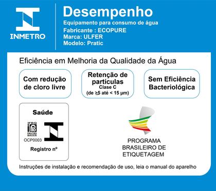 Imagem de Jarra Purificadora água filtro portátil branca 1,5 Litros Inmetro