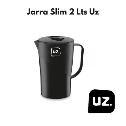 Imagem de Jarra Suco Agua 2 Litros Slim Moderna Reforçada Preto Uz