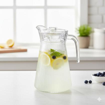 Imagem de Jarra suco água acrilico vidro 1,6 litros transparente com alça